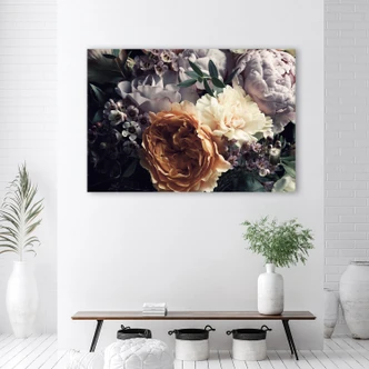 Leinwandbild, Pastell Peony Bouquet Blumen 