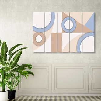 Leinwandbild 5 teilig, Geometrische Abstraktionsformen 