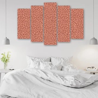 Leinwandbild 5 teilig, Leopard Leopard Pelfpatches Muster 