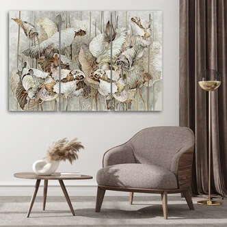 Leinwandbild 3 teilig, Saint Lotos Blumen 