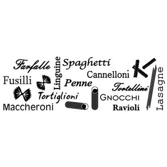 Sticker mural Sortes de pâtes 2 Sticker mural Sortes de pâtes 2