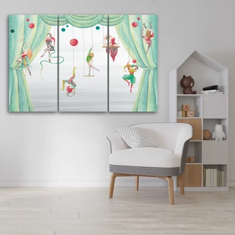 Leinwandbild 3 teilig, Zirkusakrobat 