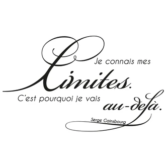 Wandtattoo Je connais me limites... 