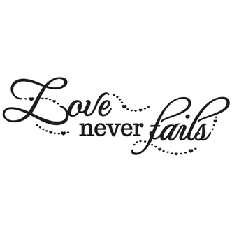 Muursticker Love never fails 