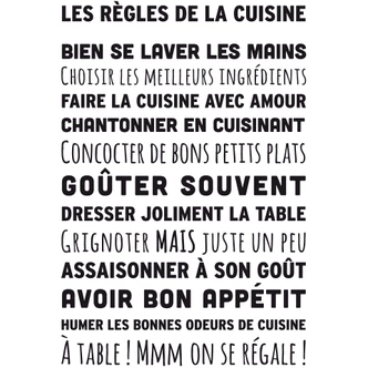 Adesivo murale Les Règles de la cuisine Adesivo murale Les Règles de la cuisine