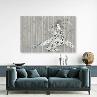 Leinwandbild 5 teilig, Traditioneller japanischer Geisha 