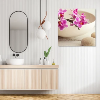 Leinwandbild, Rosa Orchideen Vase 
