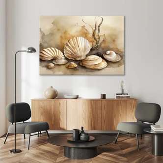 Leinwandbild Meeresmuscheln Acryl 