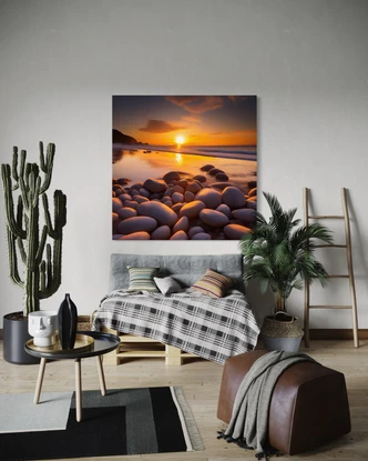 Leinwandbild Sonnenuntergang Landschaft 