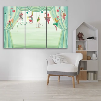 Leinwandbild 3 teilig, Zirkusakrobat 