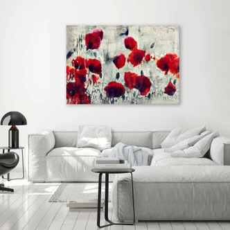 Leinwandbild, Mohnblumen wie gemalt 