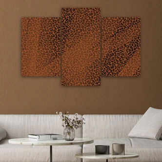 Leinwandbild 3 teilig, Leopard Leopard Pelfpatches Muster 