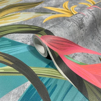 Fototapete mit Blumentotiv, Blumentapete Grau 2.70 x 1.59 cm  