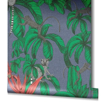 Vliestapete Illustration Modern, Natur in Blau  