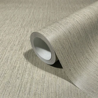 Vliestapete mit leichter Längsstruktur und Glanzeffekt beige, gold Uni 