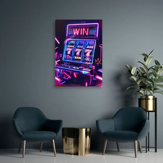 Leinwandbild Neon-Spielautomat 