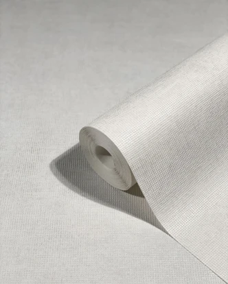 Vliestapete mit gepunkteter Struktur weiß Uni 