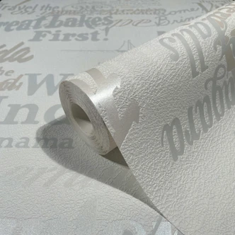 Vliestapete mit Schriftzügen weiß Grafisch 