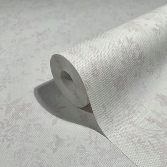 Vliestapete mit leicht opulentem Damaskmotiv weiß, rosa Grafisch 