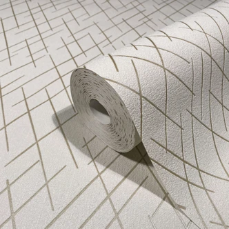 Vliestapete mit geometrischen Rauten beige Grafisch 