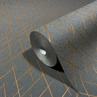 Vliestapete mit geometrischen Rauten anthrazit Grafisch 