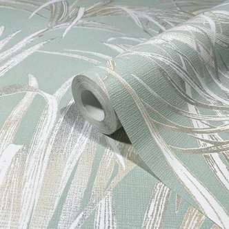 Papier peint floral Novamur Kylie vert, beige 