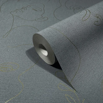 Papier peint de charme, revêtement intissé Novamur Kylie anthracite 