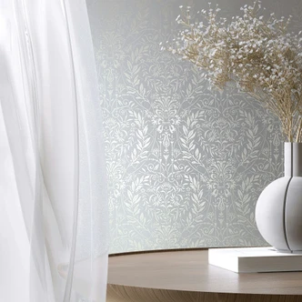 Vliestapete Ornament Floral Natur in Grau Blau 