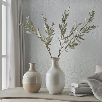 Vliestapete Ornament Floral Natur in Weiß 