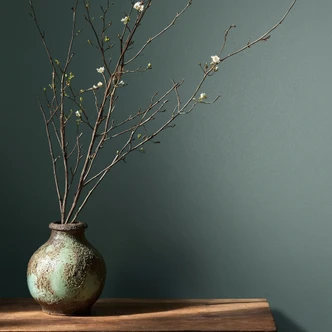 Tapeta z włókniny teksturowana gładka nowoczesna matowa w kolorze ciemnozielonym 