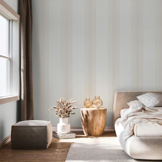 Papel pintado no tejido rayas clásico mate en blanco rosa Papel pintado no tejido rayas clásico mate en blanco rosa