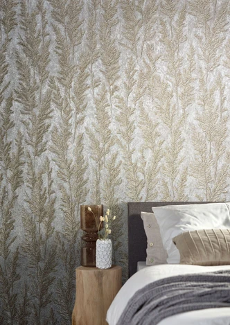 Vliestapete mit feinen Ästen beige Floral 