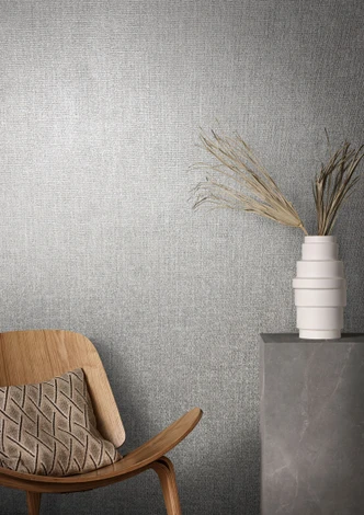 Vliestapete mit starkem Textil-Look grau, grün Struktur 