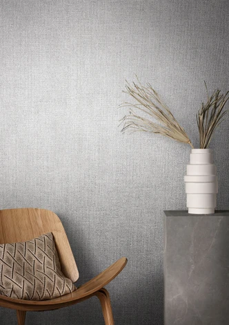 Vliestapete mit starkem Textil-Look grau Struktur 