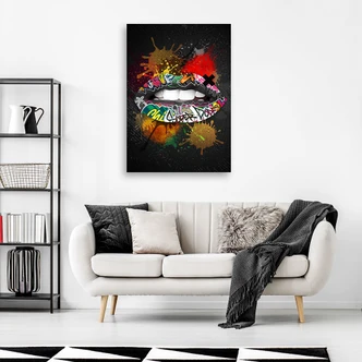 Leinwandbild Mund Pop Art 