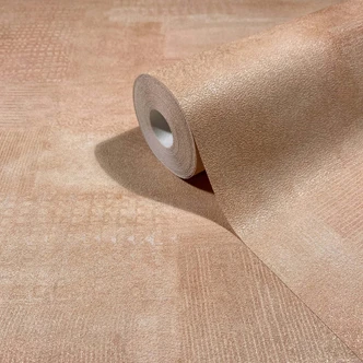 Vliesbehang gipslook, betonlook effen geometrisch mat in bruin Vliesbehang gipslook, betonlook effen geometrisch mat in bruin