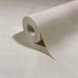 Non-woven wallpaper plaster look, concrete look plain geometric matt in beige 