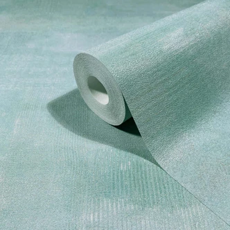 Vliestapete Putzoptik, Betonoptik Uni Geometrisch matt in Grün Blau 