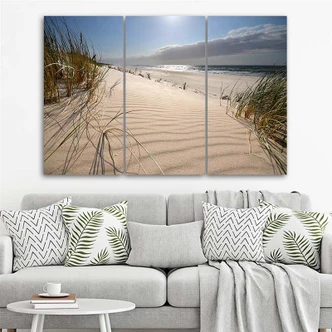 3-delige canvasprint, Dune Beach Sea 