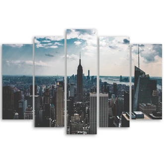 Leinwandbild 5 teilig, New York Stadt Panorama 