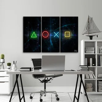 Leinwandbild 3 teilig, Tasten für den Controller 