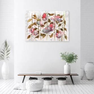 Canvasbillede, farverig koi karpe 