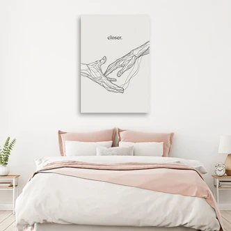 Leinwandbild Line Art Näher 