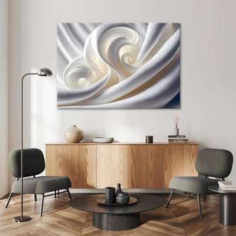 Leinwandbild Weiße Abstraktion 3D 