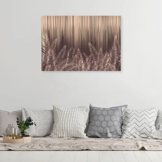 Leinwandbild, Exotische 3D Palmblätter 