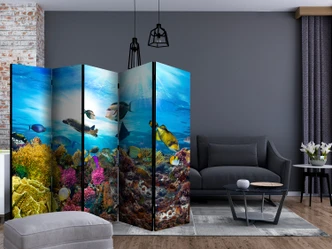 Paravent, Raumteiler freistehend, Trennwand - Coral reef II, 5-teilig - einseitig bedruckt - 225x172 cm 