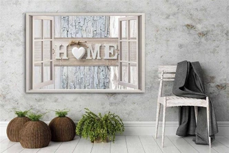 Leinwandbild, Fensterblick Home Shabby Chic 