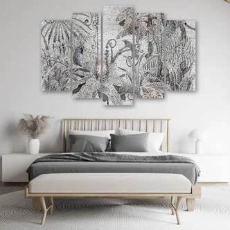 Leinwandbild 5 teilig, Mosaik -Dschungel 