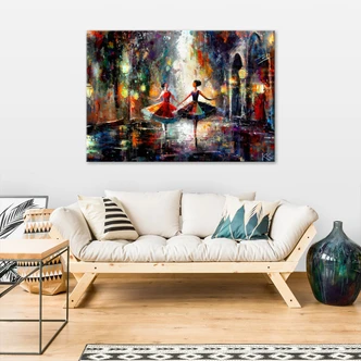 Canvas Schilderij, Dansende ballerina's 