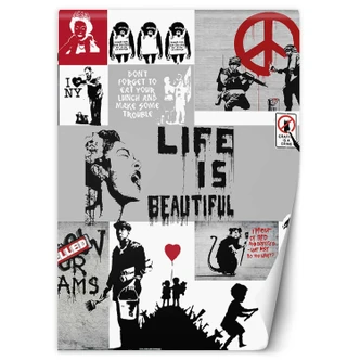 Fototapete, Banksy Collage 